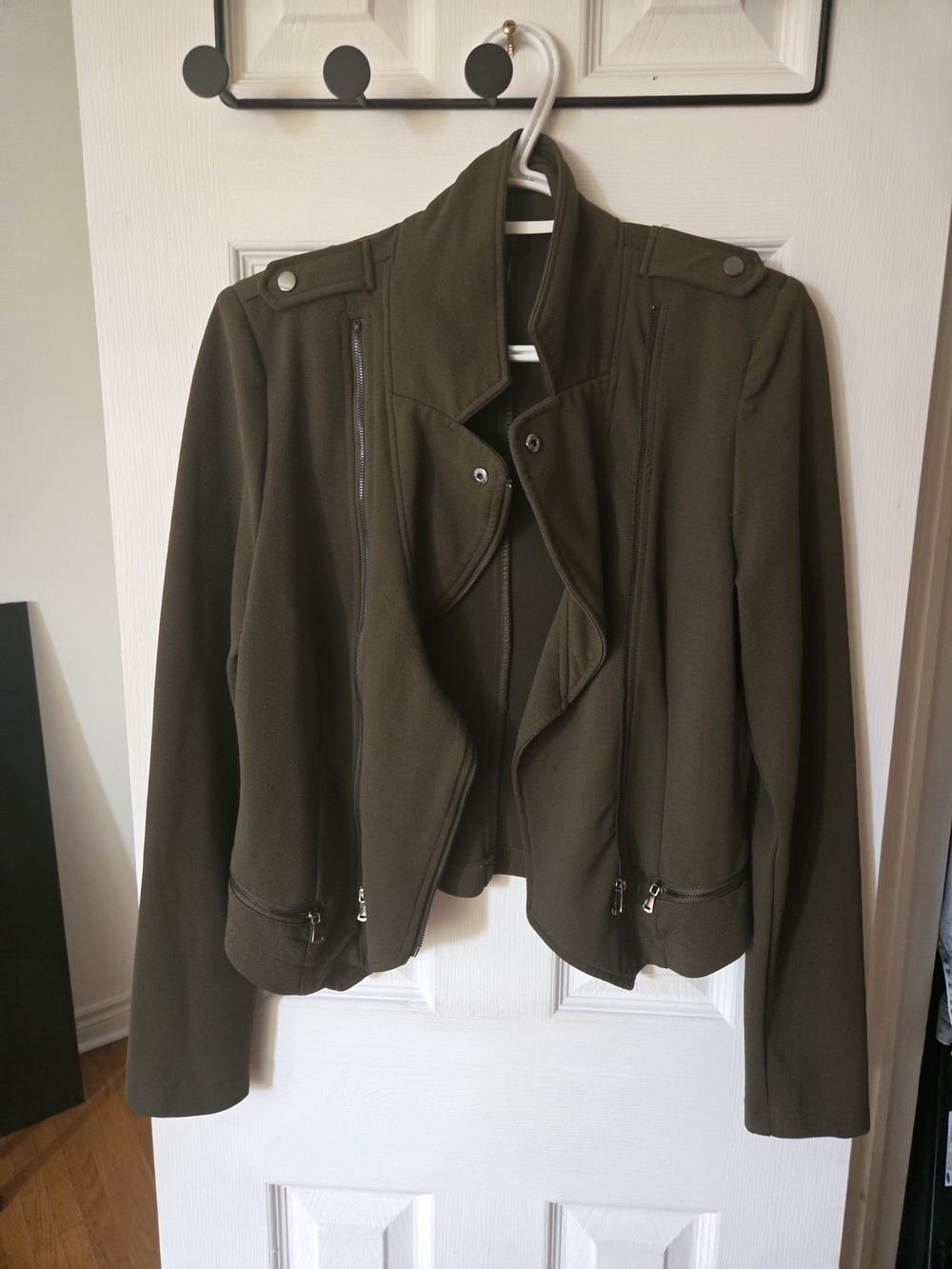 Revamped Olive Green Military-Inspired Bomber Jacket